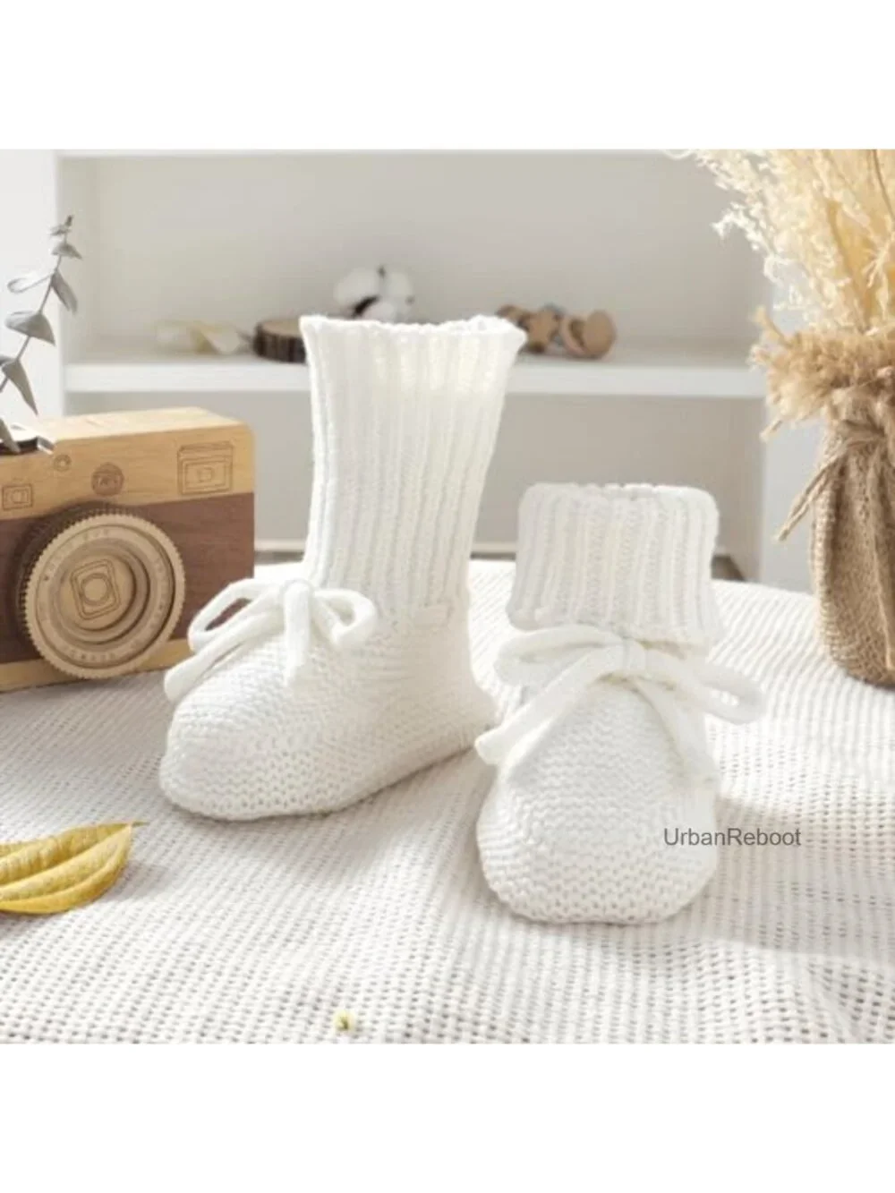 Baby Booties Cotton Knit Socks, Newborn Infant Toddler Shoes, Soft Crochet,